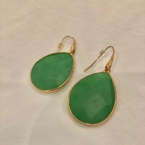 Stella & Dot green drop earrings